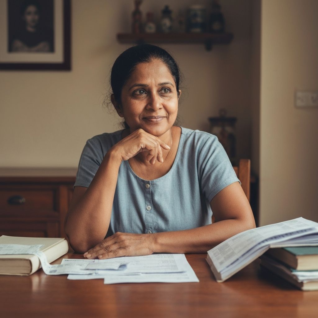 Person thoughtfully reviewing their financial documents